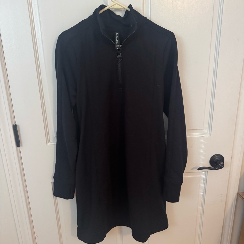 Athleta Black Quarter-Zip sweathshirt dress.  
NWOT!